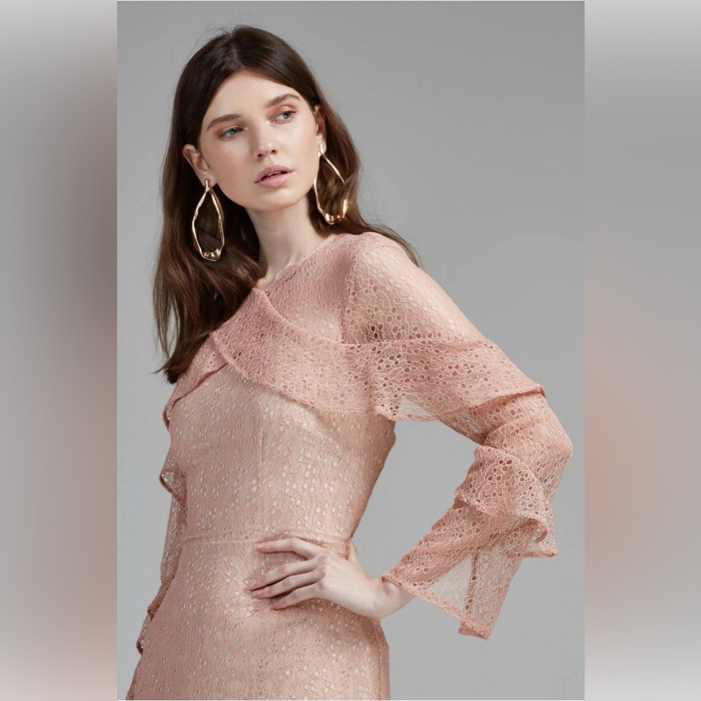 KEEPSAKE the Label Blush Lace Long Sleeve Dress - Picture 1 of 6